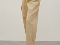 Брюки с защипами с добавлением льна