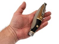 Складной нож Reptilian Трапёр-01 лимитированная версия, сталь D2, рукоять черный G10/коричневая микарта