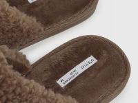 Тапочки с искусственным мехом, Бежевый