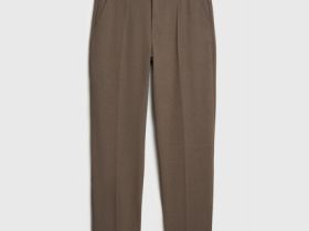 Прямые брюки с эластичным поясом, Коричневый