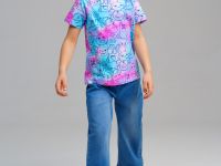 Брюки текстильные джинсовые для девочек