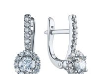 Серьги из белого золота с бриллиантами э4701сг06165200