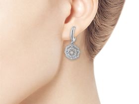 Серьги из белого золота с бриллиантами э0901сг04202837
