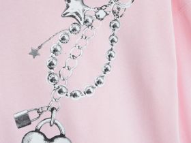 Худи с принтом для девочек, Розовый