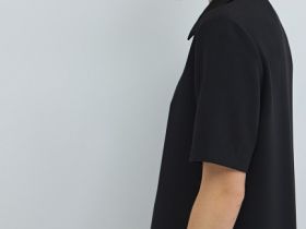 Платье с воротником-поло, Черный