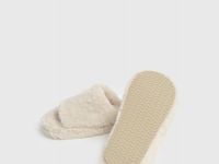 Тапочки с искусственным мехом, Бежевый