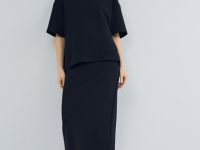 Футболка оверсайз с разрезами, Черный