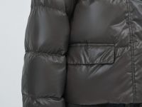 Короткий пуховик с натуральным пухом, Коричневый