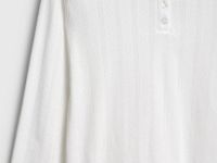 Пижамный лонгслив из ажурного трикотажа, Белый