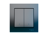 Умный выключатель Sber двухклавишный, карбон.