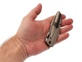 Складной нож TUOTOWN Krotos Stonewash, сталь T14N, рукоять Grey Ti