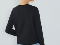 Лонгслив из плотного интерлока, Черный