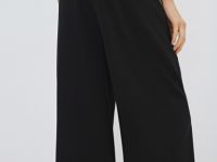 Прямые брюки с эластичным поясом, Черный
