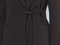 Жакет с запахом на завязках, Коричневый