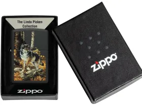 Зажигалка ZIPPO Linda Picken с покрытием Black Matte, латунь/сталь, черная, матовая