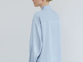 Блузка из сатина, Голубой