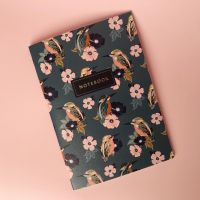 Тетрадь нелинованная Beauty birds А5 24 л 90 г, золотое тиснение, бумага слоновая кость, сшивка