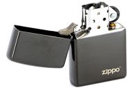 Зажигалка ZIPPO ZL Ebony, латунь с никеле-хромовым покрытием, черный, глянцевая, 36х56х12 мм