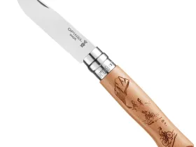 Нож Opinel №8 Alpine adventures, нержавеющая сталь, рукоять дуб, гравировка горный велосипед