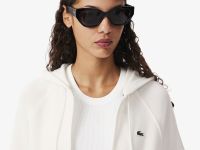 Женская флисовая толстовка Lacoste с капюшоном на молнии