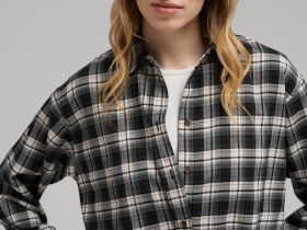 Рубашка свободного кроя в клетку