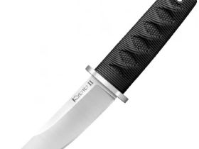 Нож с фиксированным клинком Cold Steel Kyoto II Drop, сталь 8Cr13MoV, рукоять Kray-Ex, черный
