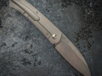 Складной нож Artisan Centauri, сталь дамаск, рукоять черный карбон/титан