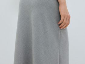 Юбка макси из поливискозы, Серый