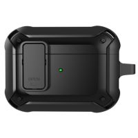 Чехол WiWU Mecha для AirPods Pro противоударный с карабином (черный)