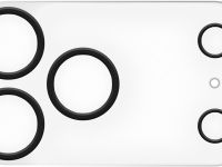 Защитное стекло Krutoff для объективов камеры Apple iPhone 17 Pro Max с чёрным ободком