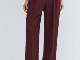 Прямые брюки cо складками, Фиолетовый