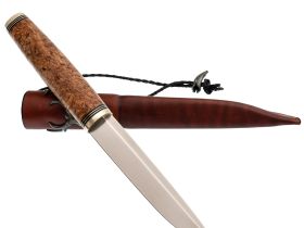 Нож Финка Том, сталь M390, рукоять карельская береза
