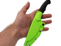 Цельнометаллический нож Пиранья, сталь VG-10, рукоять черная G10