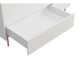 Распашной шкаф Изи 3-130x220 Белый/Розовый