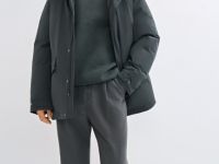 Утеплённая парка с капюшоном, Серый