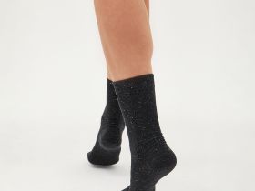 Носки Жанет, бордо/черные