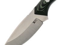 Нож Пиранья, сталь N690, рукоять G-10 черно-зеленая с паракордом