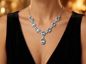 Колье из серебра с топазами э0609кл05260350