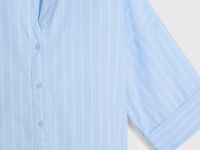 Рубашка в полоску с рукавом 3/4, Голубой