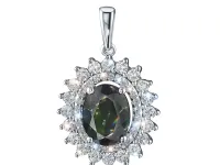 Подвеска из белого золота с хромдиопсидом э4754пд08220453