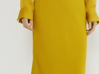 Сатиновая юбка А-силуэта, Желтый