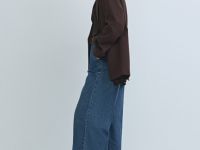 Широкие джинсы Wide leg с высокой посадкой, Синий