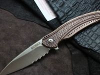 Складной нож CRKT Ripple Bronze Combo, сталь Acuto 440, рукоять нержавеющая сталь 420J2