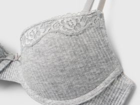 Кружевной бюстгальтер с эффектом пуш-ап, Серый