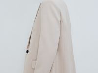 Однобортный жакет из поливискозы, Бежевый