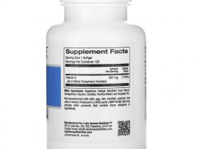 Lake Avenue Nutrition, витамин E, 400 МЕ, 120 растительных капсул