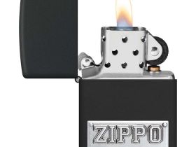 Зажигалка ZIPPO License Plate с покрытием Black Matte, латунь/сталь, черная, 38x13x57 мм