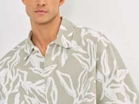 Рубашка с коротким рукавом, Бежевый