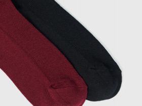 Носки в рубчик с шёлком, 2 пары, Фиолетовый