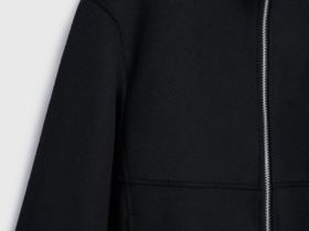 Куртка из пальтовой ткани с шерстью, Черный